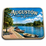 Magnes Augustów z widokiem na rzekę, łodzie i podlaskie lasy