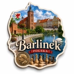 Magnes pamiątkowy Barlinek z regionalnym motywem