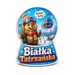 Magnes Białka Tatrzańska ze świstakiem w stroju narciarskim
