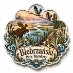 Pamiątkowy magnes Biebrzański Park Narodowy z motywem przyrodniczym