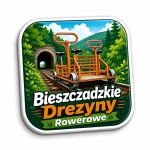 Magnes pamiątkowy z motywem Bieszczadzkich Drezyn Rowerowych