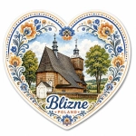 Pamiątkowy magnes Blizne z motywem drewnianego kościoła