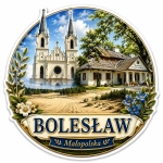 Magnes pamiątkowy Bolesław z motywem kościoła i dworu