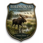 Magnes pamiątkowy Bolimowski Park Krajobrazowy z motywem łosia