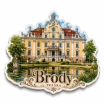Magnes pamiątkowy Brody z pałacem barokowym