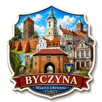 Magnes Byczyna z motywem obronnych budowli