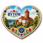 Magnes turystyczny Bytów w kształcie serca