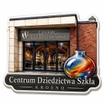 Pamiątkowy magnes z Centrum Dziedzictwa Szkła w Krośnie