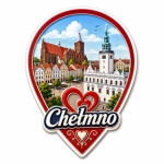 Magnes pamiątkowy Chełmno z motywem panoramy miasta