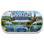 Pamiątkowy magnes Chodzież – Miasto Trzech Jezior