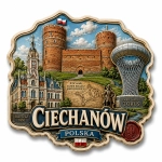 Magnes pamiątkowy z motywem Ciechanowa