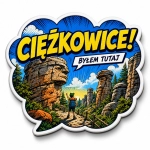 Magnes pamiątkowy Ciężkowice z formacjami skalnymi