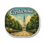 Magnes pamiątkowy z ulicą w Częstochowie