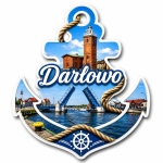 Pamiątkowy magnes Darłowo w kształcie kotwicy