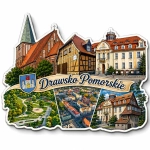 Magnes Drawsko Pomorskie z widokiem na miasto