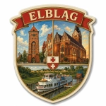 Magnes pamiątkowy Elbląg z nadrukiem UV