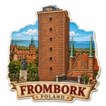 Magnes pamiątkowy Frombork z motywem architektonicznym