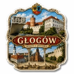 Pamiątkowy magnes Głogów z motywem zamku