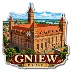Magnes pamiątkowy z gotyckim zamkiem w Gniewie
