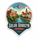 Pamiątkowy magnes Golub-Dobrzyń z motywem zamku