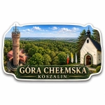 Magnes pamiątkowy Góra Chełmska z widokiem na wieżę i kapliczkę