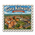 Pamiątkowy magnes Góra Kalwaria z panoramą miasta