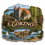 Magnes pamiątkowy Górzno z motywem Parku Krajobrazowego Górznieńsko-Lidzbarskiego