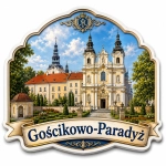 Pamiątkowy magnes Gościkowo-Paradyż z motywem klasztoru