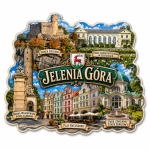 Magnes pamiątkowy Jelenia Góra z motywem zabytków