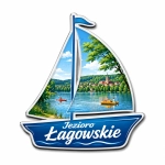 Magnes pamiątkowy Jezioro Łagowskie z motywem żaglówki