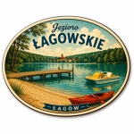 Magnes pamiątkowy Jezioro Łagowskie z motywem jeziora