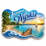 Magnes Jezioro Nyskie z widokiem plaży, drzew i zachodu słońca