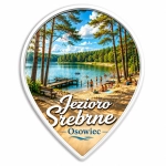 Magnes pamiątkowy przedstawiający Jezioro Srebrne w Osowcu