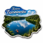 Pamiątkowy magnes Jezioro Trześniowskie z motywem kajaka