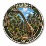Magnes pamiątkowy JuraPark Solec Kujawski z motywem dinozaura