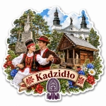 Magnes Kadzidło z motywem tradycyjnych strojów, kościoła, kapliczki i pomnika