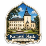 Magnes pamiątkowy Kamień Śląski z motywem pałacu Sanktuarium św. Jacka