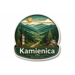 Pamiątkowy magnes Kamienica z krajobrazem górskim