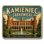 Magnes pamiątkowy Kamieniec Ząbkowicki z motywem Pałacu Marianny Orańskiej
