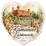 Magnes pamiątkowy Kamieniec Ząbkowicki z motywem zamku i ogrodu