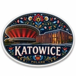 Magnes pamiątkowy z motywem Katowic