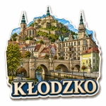 Pamiątkowy magnes Kłodzko z motywem panoramy miasta