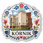 Magnes Kórnik z motywem kwiatowym