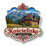 Magnes pamiątkowy Kościelisko z tradycyjnym domem drewnianym