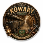 Magnes pamiątkowy Kowary z motywem tunelu kopalnianego