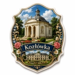 Magnes Kozłówka z motywem kaplicy i pałacu