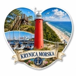 Pamiątkowy magnes Krynica Morska – serce miasta