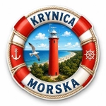 Magnes pamiątkowy Krynica Morska z motywem latarni morskiej