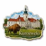 Magnes pamiątkowy Kurozwęki z Pałacem Popielów i bizonem