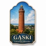 Magnes pamiątkowy przedstawiający latarnię morską w Gąskach